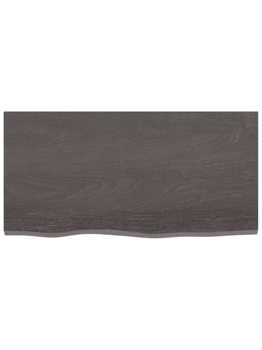 Stolní deska tmavě hnědá 80x40x(2-6)cm ošetřený masivní dub
