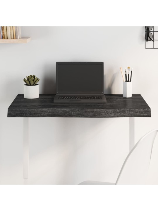 Stolní deska tmavě hnědá 80x40x(2-6)cm ošetřený masivní dub