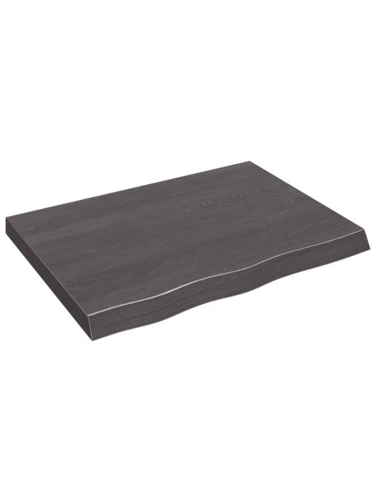 Stolní deska tmavě hnědá 80x60x(2-6)cm ošetřený masivní dub