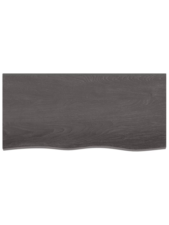 Stolní deska tmavě hnědá 100x50x(2-4)cm ošetřený masivní dub