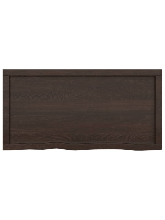 Stolní deska tmavě hnědá 100x50x(2-4)cm ošetřený masivní dub