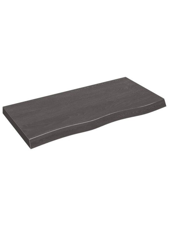 Stolní deska tmavě hnědá 100x50x(2-6)cm ošetřený masivní dub