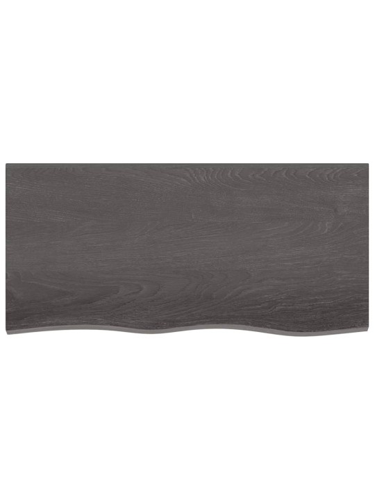 Stolní deska tmavě hnědá 100x50x(2-6)cm ošetřený masivní dub