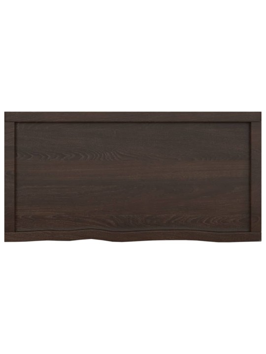Stolní deska tmavě hnědá 100x50x(2-6)cm ošetřený masivní dub