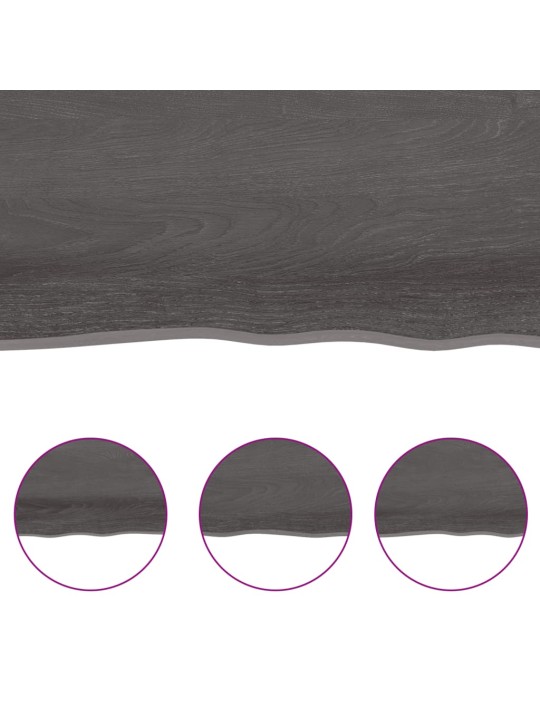 Stolní deska tmavě hnědá 100x50x(2-6)cm ošetřený masivní dub