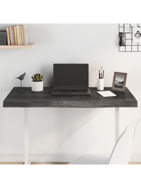 Stolní deska tmavě hnědá 100x50x(2-6)cm ošetřený masivní dub