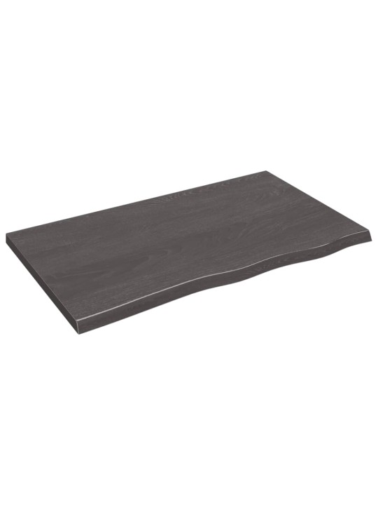 Stolní deska tmavě hnědá 100x60x(2-4)cm ošetřený masivní dub