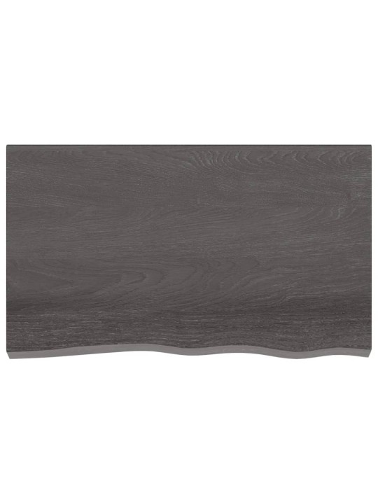 Stolní deska tmavě hnědá 100x60x(2-6)cm ošetřený masivní dub