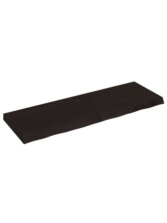 Stolní deska tmavě hnědá 120x40x(2-6)cm ošetřený masivní dub