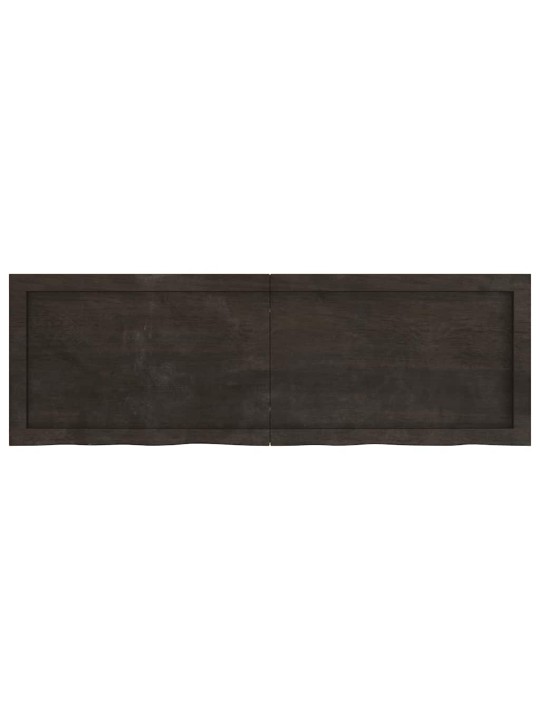 Stolní deska tmavě hnědá 120x40x(2-6)cm ošetřený masivní dub