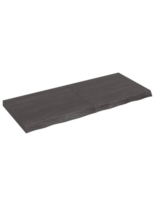 Stolní deska tmavě hnědá 120x50x(2-6)cm ošetřený masivní dub