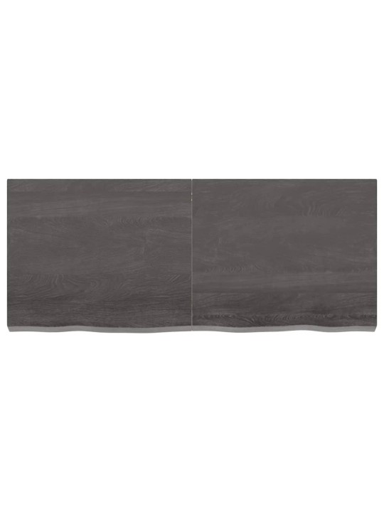 Stolní deska tmavě hnědá 120x50x(2-6)cm ošetřený masivní dub