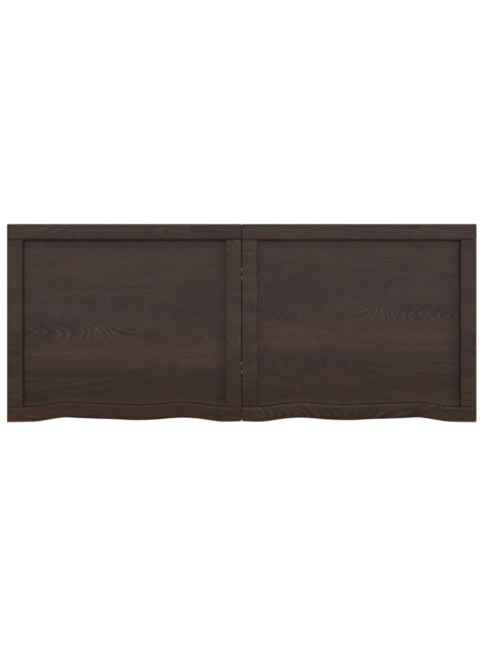 Stolní deska tmavě hnědá 120x50x(2-6)cm ošetřený masivní dub
