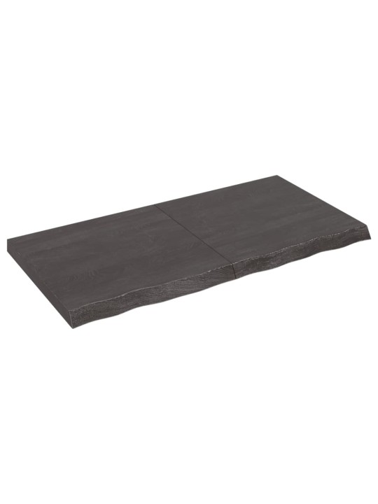 Stolní deska tmavě hnědá 120x60x(2-6)cm ošetřený masivní dub