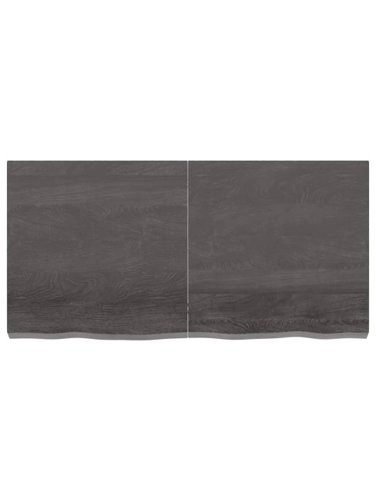 Stolní deska tmavě hnědá 120x60x(2-6)cm ošetřený masivní dub