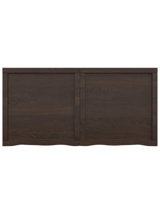 Stolní deska tmavě hnědá 120x60x(2-6)cm ošetřený masivní dub
