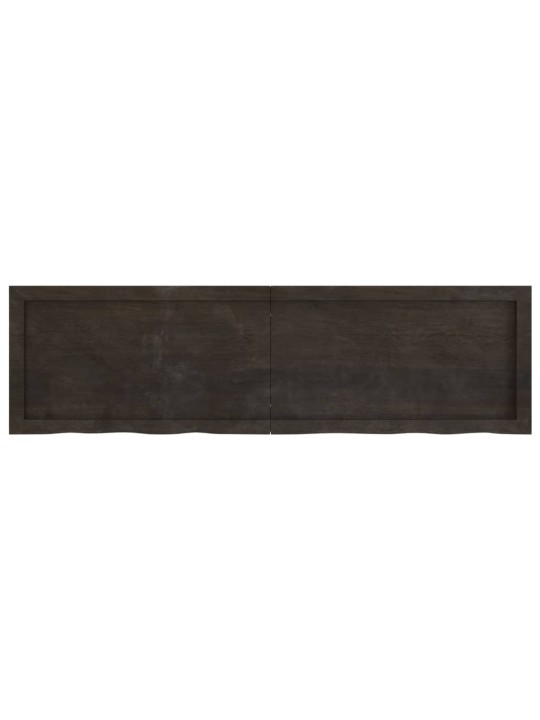 Stolní deska tmavě hnědá 140x40x(2-6)cm ošetřený masivní dub