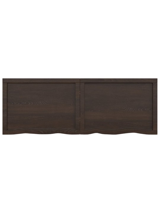 Stolní deska tmavě hnědá 140x50x(2-4)cm ošetřený masivní dub
