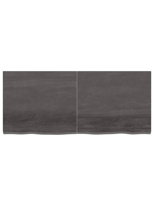 Stolní deska tmavě hnědá 140x60x(2-4)cm ošetřený masivní dub