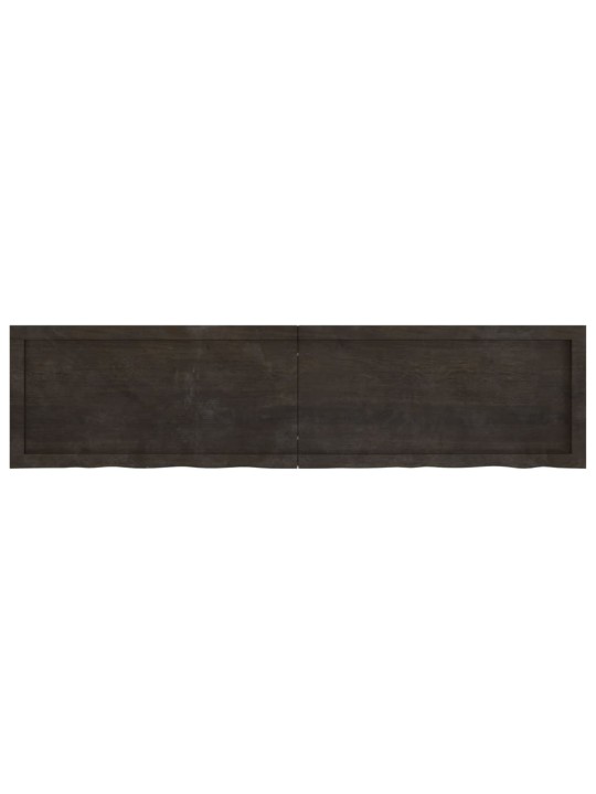 Stolní deska tmavě hnědá 160x40x(2-6)cm ošetřený masivní dub