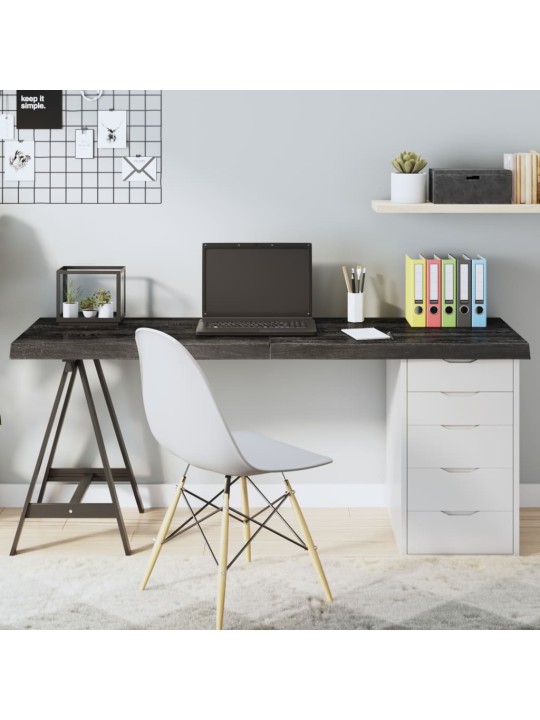 Stolní deska tmavě hnědá 160x60x(2-6)cm ošetřený masivní dub