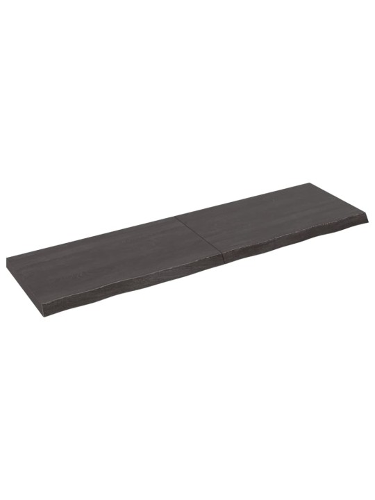 Stolní deska tmavě hnědá 180x50x(2-6)cm ošetřený masivní dub