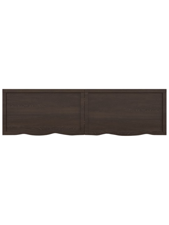 Stolní deska tmavě hnědá 180x50x(2-6)cm ošetřený masivní dub