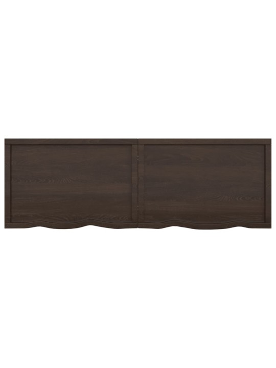 Stolní deska tmavě hnědá 180x60x(2-6)cm ošetřený masivní dub