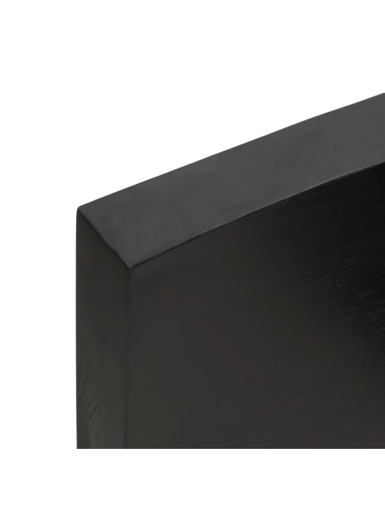 Stolní deska tmavě hnědá 180x60x(2-6)cm ošetřený masivní dub