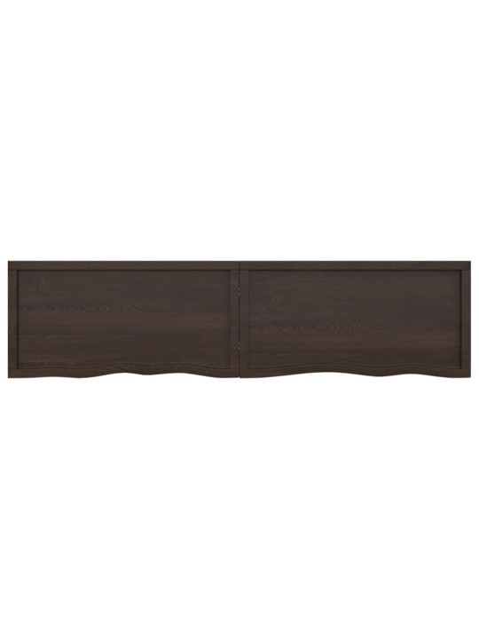 Stolní deska tmavě hnědá 200x50x(2-4)cm ošetřený masivní dub