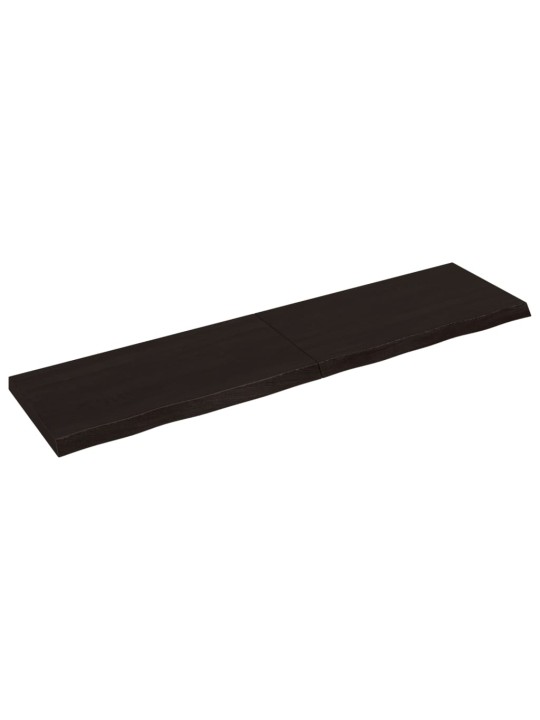 Stolní deska tmavě hnědá 200x50x(2-6)cm ošetřený masivní dub