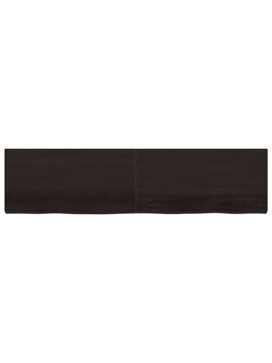 Stolní deska tmavě hnědá 200x50x(2-6)cm ošetřený masivní dub