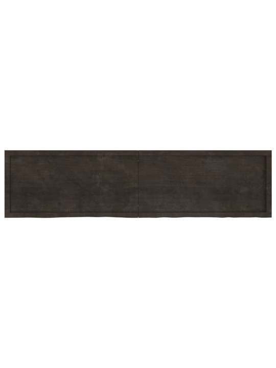 Stolní deska tmavě hnědá 200x50x(2-6)cm ošetřený masivní dub