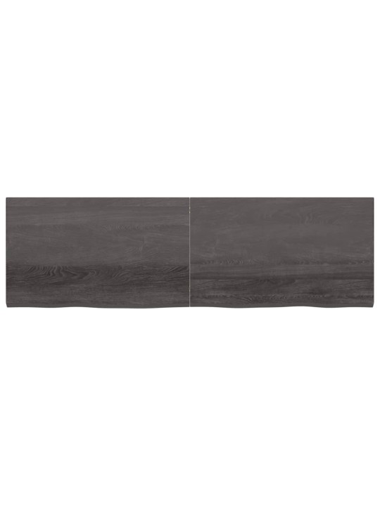 Stolní deska tmavě hnědá 200x60x(2-4)cm ošetřený masivní dub