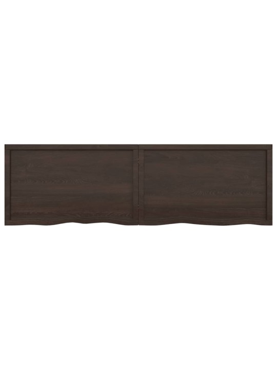 Stolní deska tmavě hnědá 200x60x(2-4)cm ošetřený masivní dub