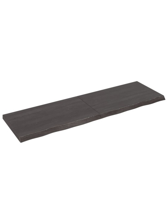 Stolní deska tmavě hnědá 200x60x(2-6)cm ošetřený masivní dub