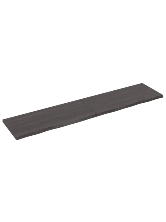 Stolní deska tmavě hnědá 220x50x(2-4)cm ošetřený masivní dub