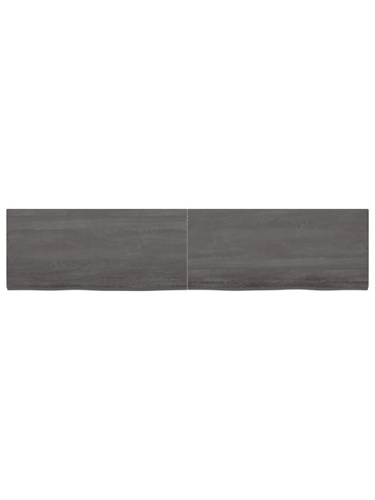 Stolní deska tmavě hnědá 220x50x(2-4)cm ošetřený masivní dub