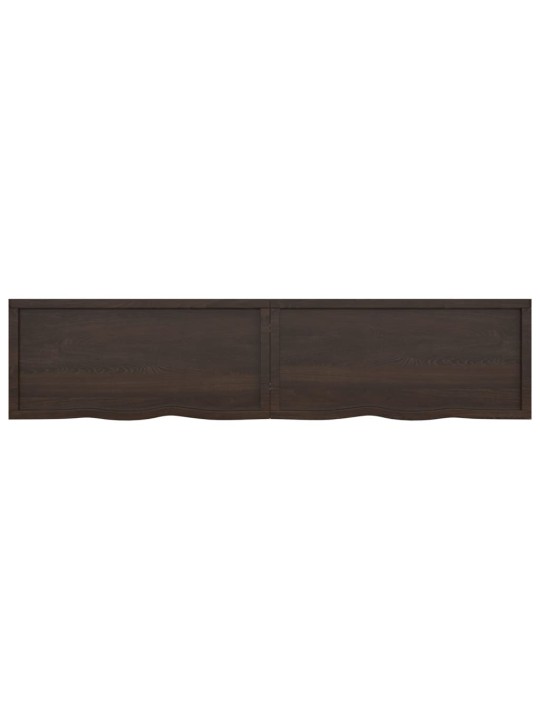 Stolní deska tmavě hnědá 220x50x(2-4)cm ošetřený masivní dub
