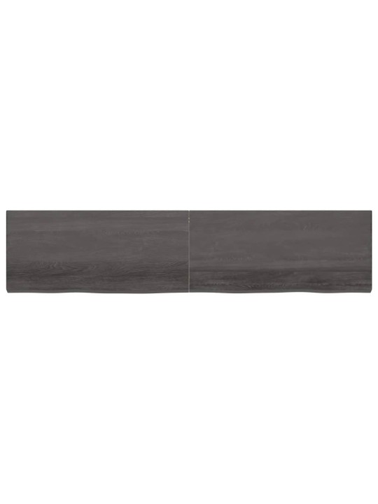 Stolní deska tmavě hnědá 220x50x(2-6)cm ošetřený masivní dub