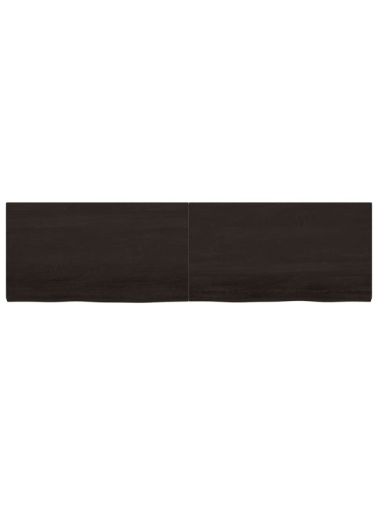 Stolní deska tmavě hnědá 220x60x(2-4)cm ošetřený masivní dub