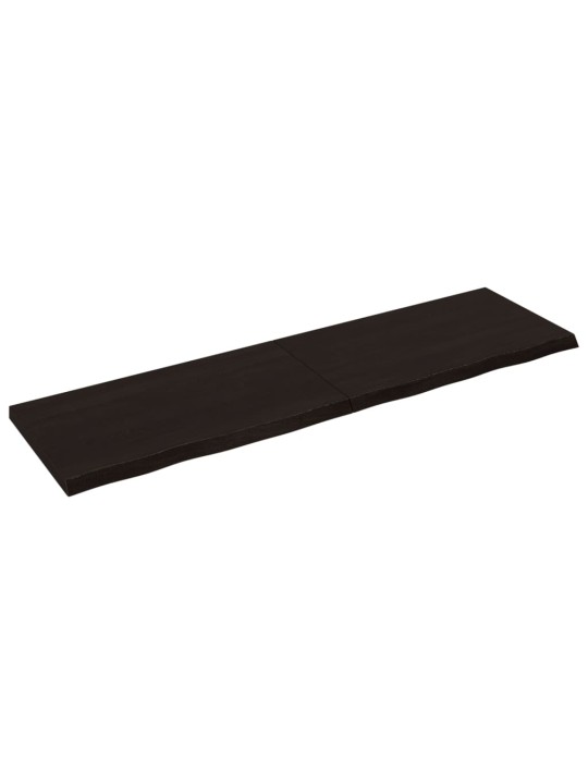 Stolní deska tmavě hnědá 220x60x(2-6)cm ošetřený masivní dub