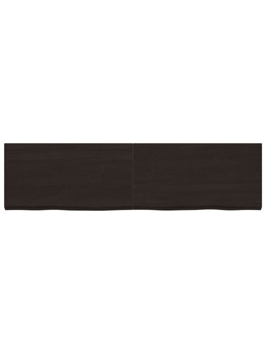 Stolní deska tmavě hnědá 220x60x(2-6)cm ošetřený masivní dub