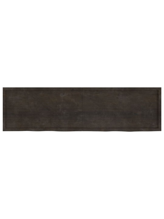 Stolní deska tmavě hnědá 220x60x(2-6)cm ošetřený masivní dub