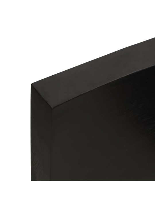 Stolní deska tmavě hnědá 220x60x(2-6)cm ošetřený masivní dub