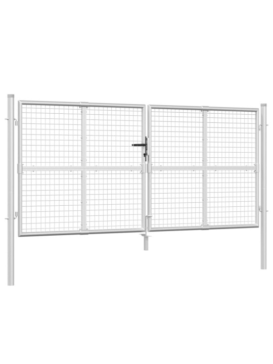 Zahradní branka s pletivem stříbrná 300x175 cm pozinkovaná ocel
