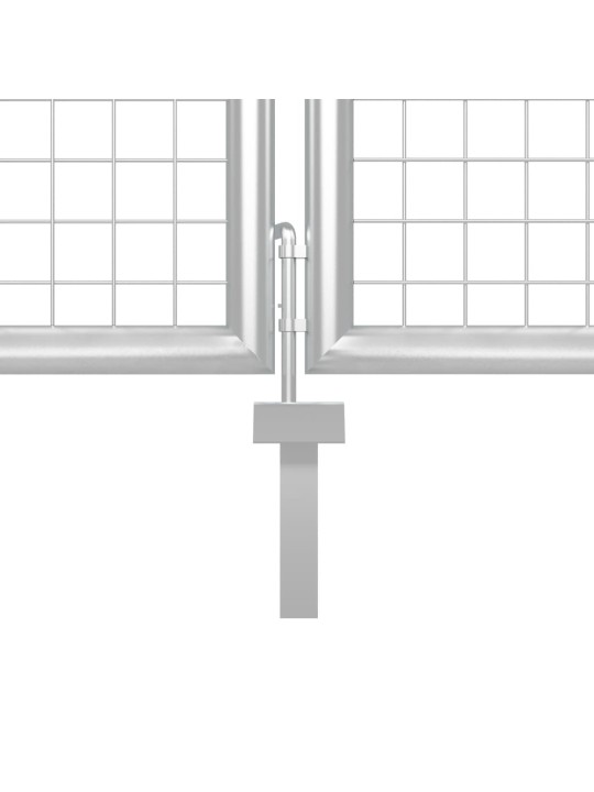 Zahradní branka s pletivem stříbrná 300x175 cm pozinkovaná ocel