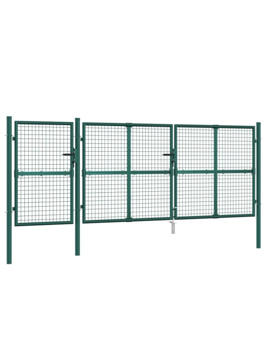 Zahradní branka s pletivem zelená 400 x 175 cm pozinkovaná ocel