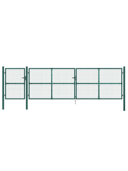 Zahradní branka s pletivem zelená 500 x 175 cm pozinkovaná ocel