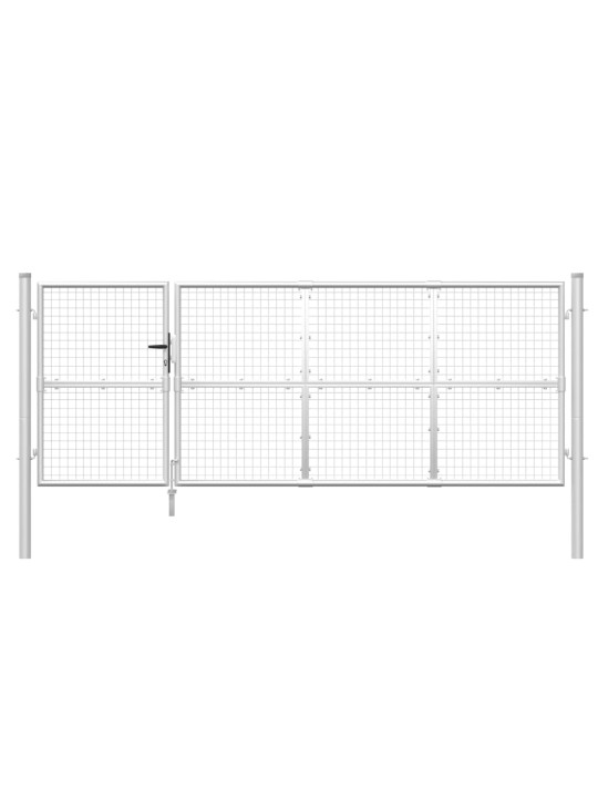 Zahradní branka s pletivem stříbrná 350x175 cm pozinkovaná ocel